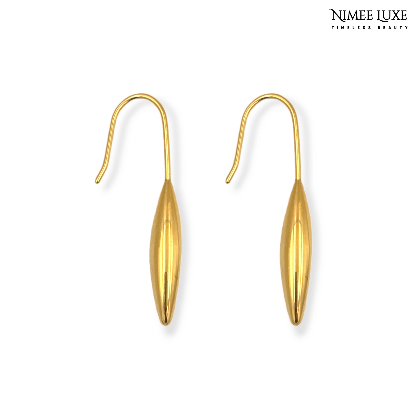 Classic Dangling Gold Earrings NLE120G Gold Plated, Waterproof and Anti-Tarnish