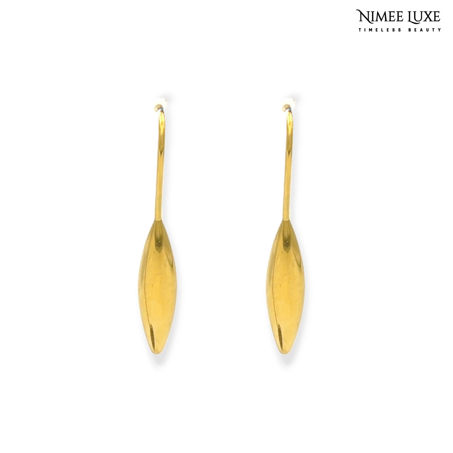 Classic Dangling Gold Earrings NLE120G Gold Plated, Waterproof and Anti-Tarnish