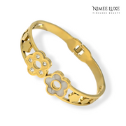 Cuff Bangle Bracelet Kada Gold NLK158G Gold Plated, Waterproof and Anti-Tarnish