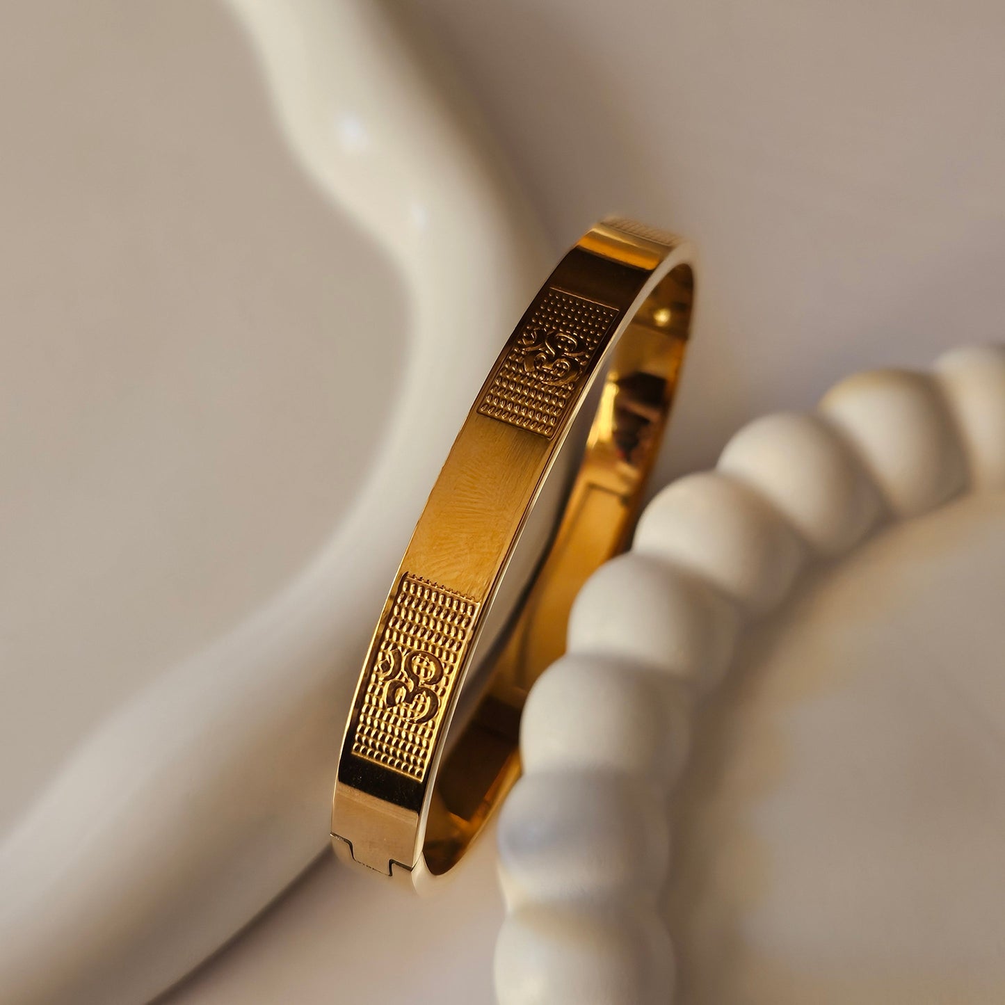 Golden Om Engraved Men’s Kada