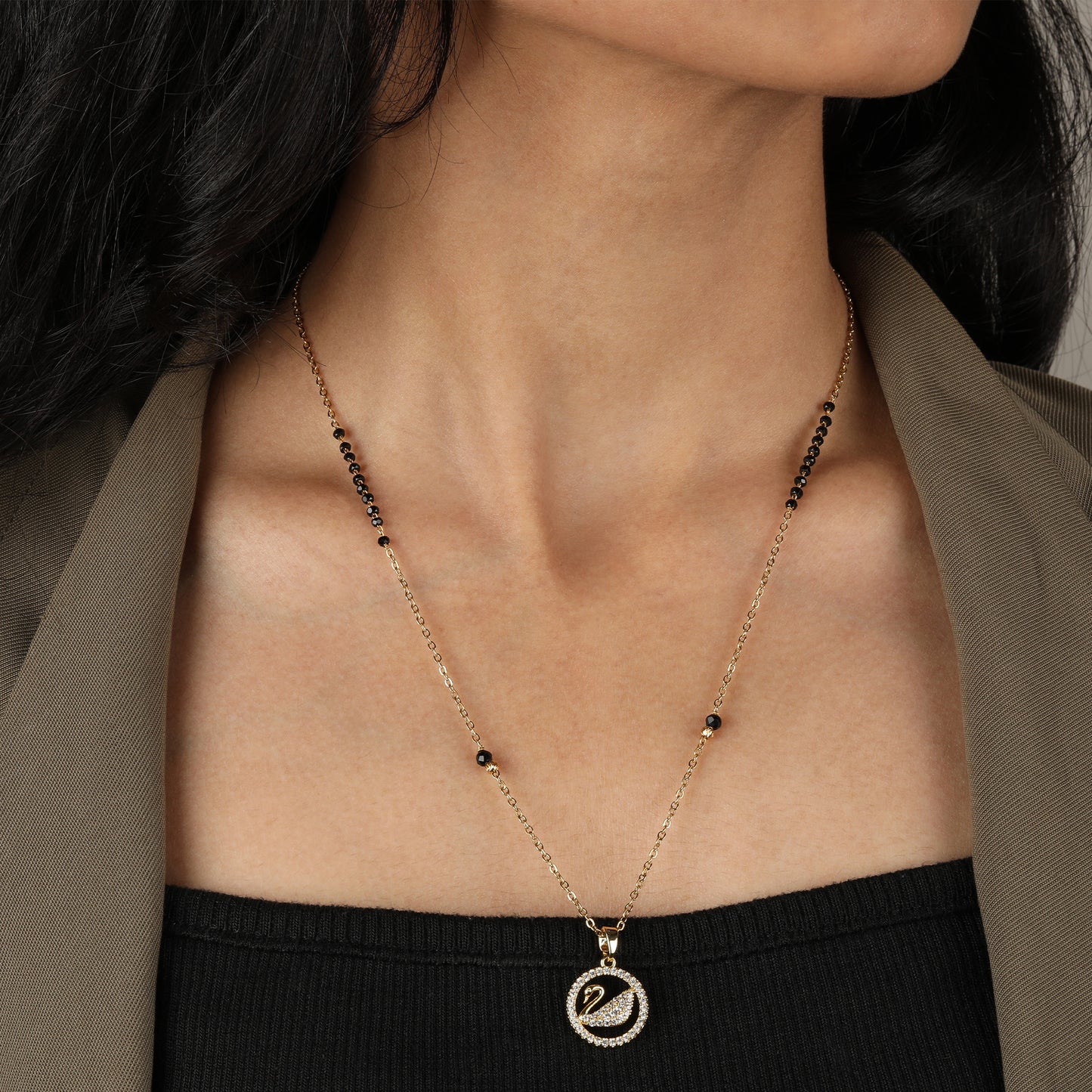 Swan Zircon Mangalsutra