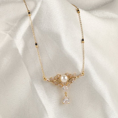 Retro Diamond Pearl Mangalsutra