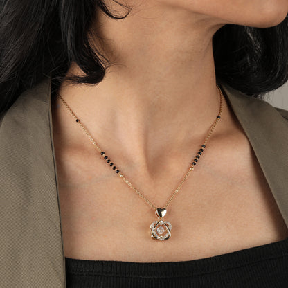 Crystal Heart Mangalsutra