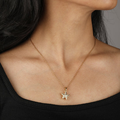 Iced Starfish Necklace