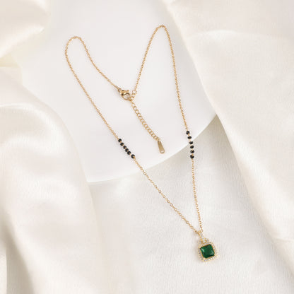 Garnet Green Emerald Mangalsutra