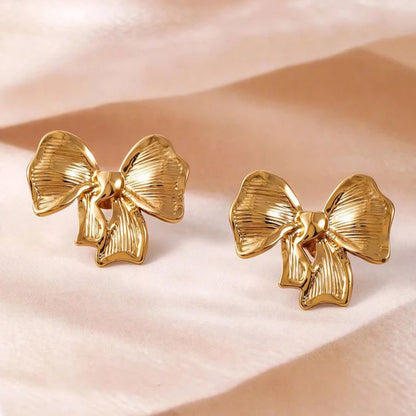 Illuminate Eye Necklace Gold Plated + Crown Evil Eye Diamond Necklace Gold Plated + Wrinkle Bow Earrings Gold Plated