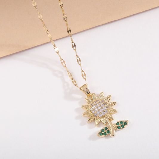 Iced Sunflower Necklace
