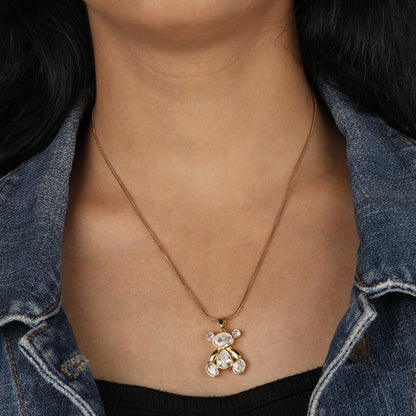 Solitaire Teddy Necklace