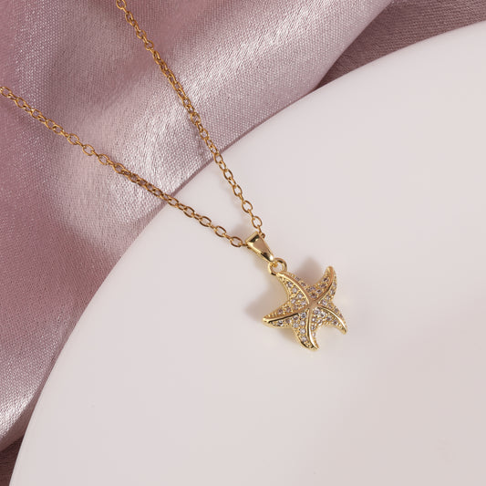 Iced Starfish Necklace