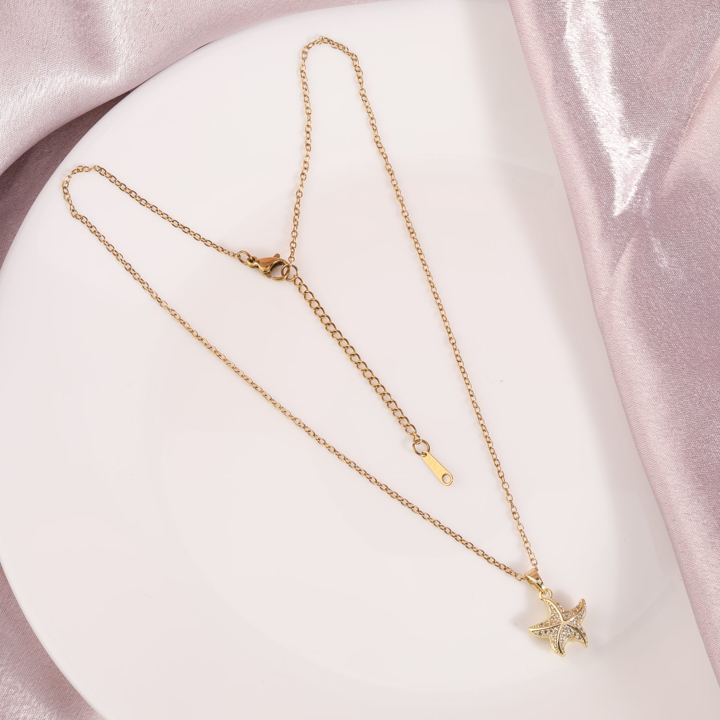 Iced Starfish Necklace