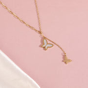 Twin Butterfly Charm Necklace