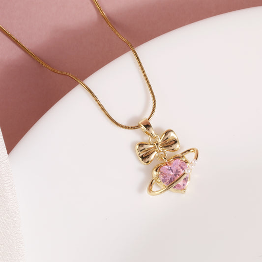 Rose Bow Necklace
