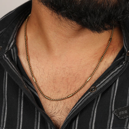 Gold Grid Alpha Men's Chain
