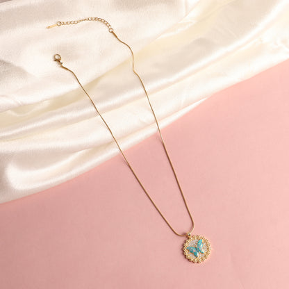 Celeste Bloom Butterfly Pendant Necklace