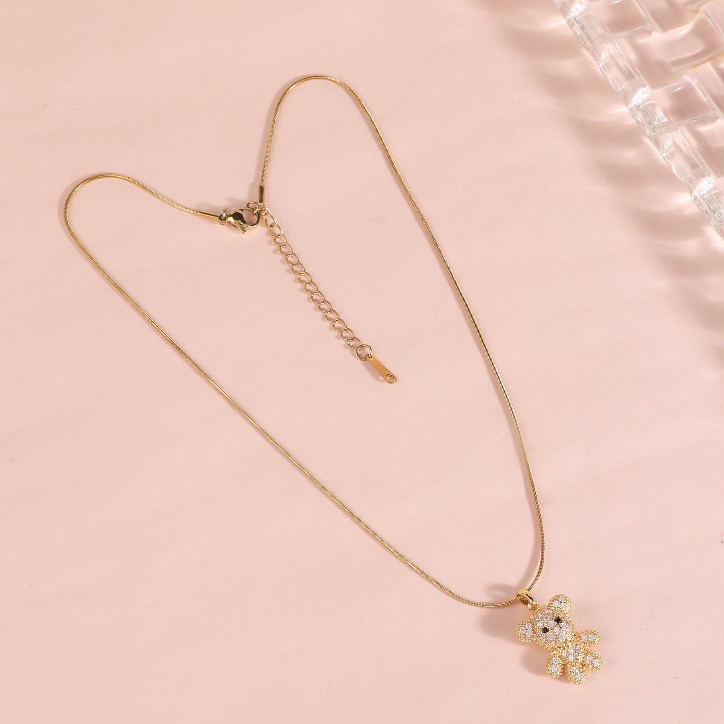 Teddy Bling Pendant Necklace
