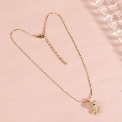Teddy Bling Pendant Necklace