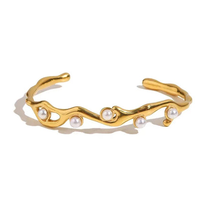 Infinity Love Necklace + Sweetheart Charm Bracelet + Pearl Breeze Kada Adjustable Size 18k Gold Plated