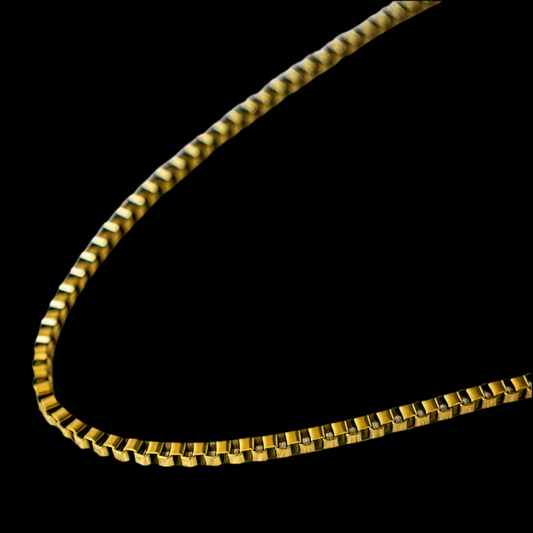 Box Chain 18K Gold Plated, Waterproof, Anti-Tarnish 21 inches