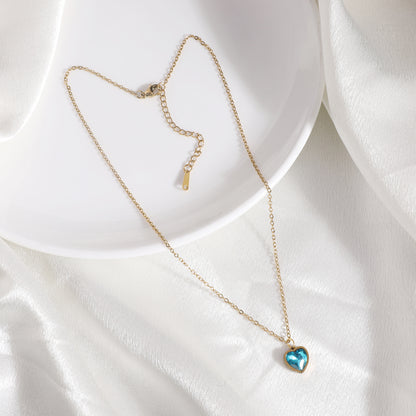 Topaz Heart Diamond Cut Necklace