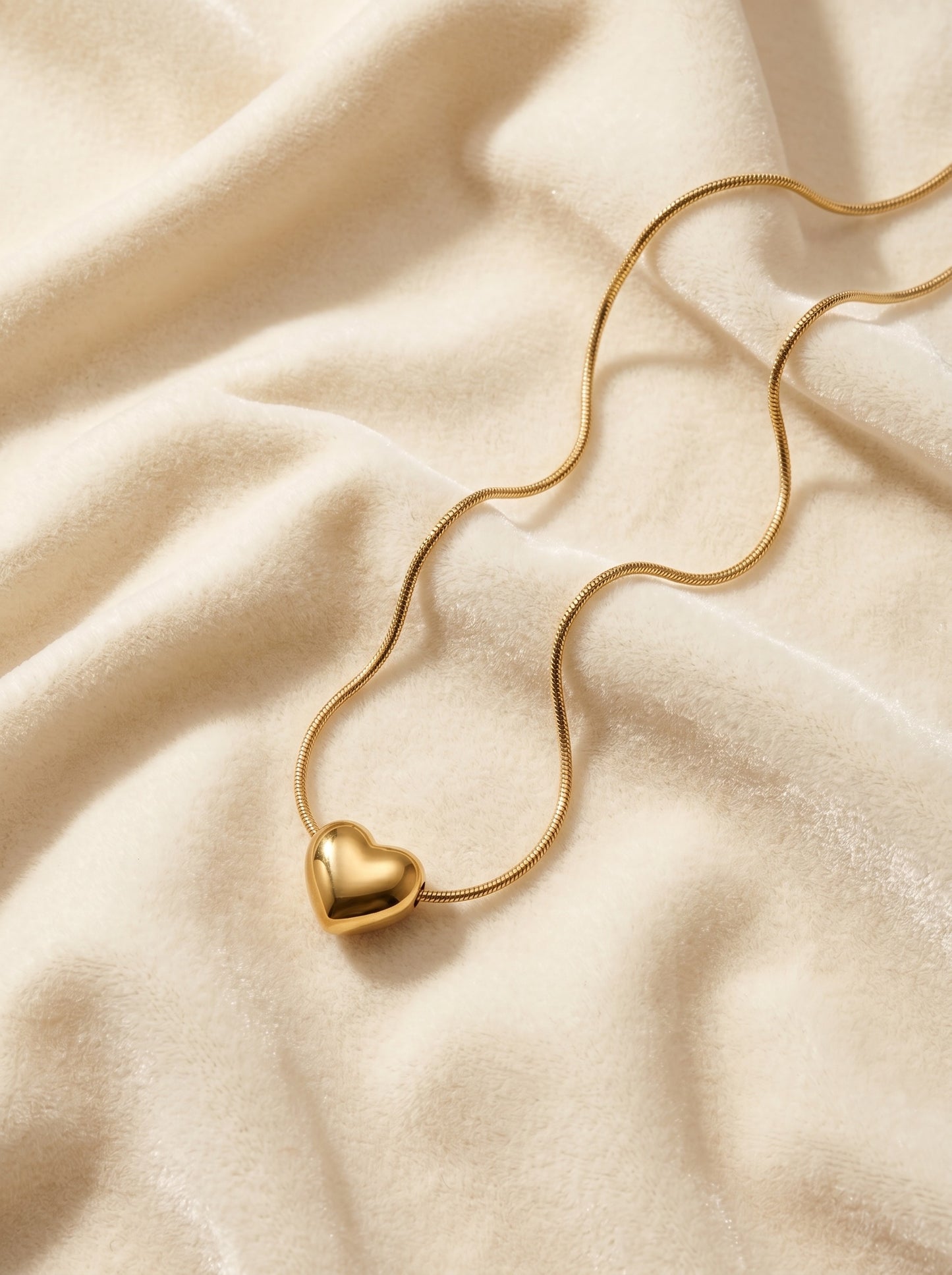 Jade Heart Necklace Gold Plated, Waterproof and Anti-Tarnish