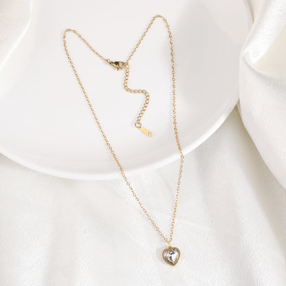 Clear Heart Diamond Cut Necklace
