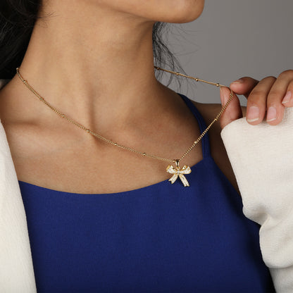 Iced Bow Necklace