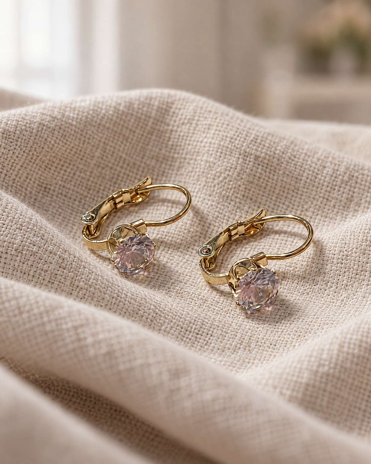 Dainty Solitaire Earrings