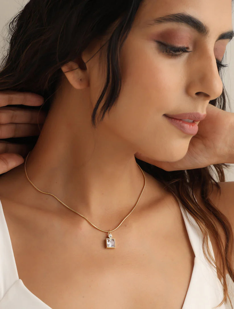 Emerald Diamond Necklace + 11:11 Diamond Necklace Combo