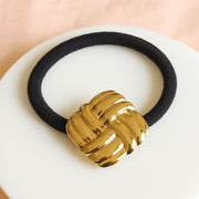 Knotted Cube Hair Tie 18K Gold Plated HT4