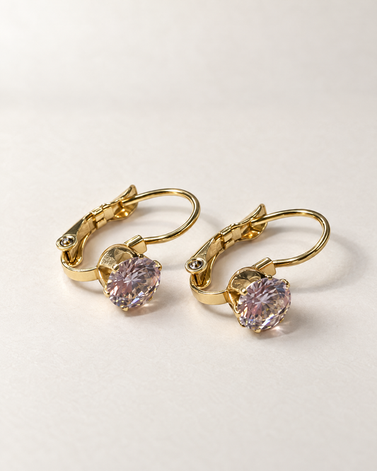 Dainty Solitaire Earrings