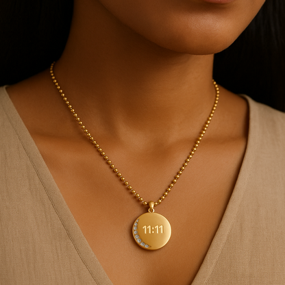 Emerald Diamond Necklace + 11:11 Diamond Necklace Combo
