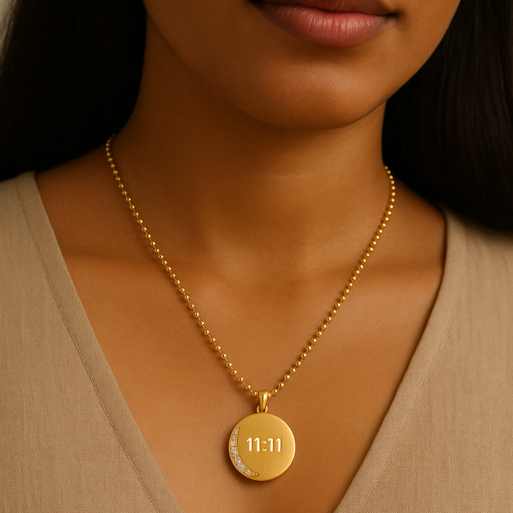 Emerald Diamond Necklace + 11:11 Diamond Necklace Combo