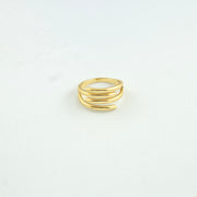 Strip Clasp Adjustable Ring Gold Plated
