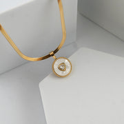 Orbed Pearl Stone Snake Necklace Gold Plated, Waterproof and Anti-Tarnish