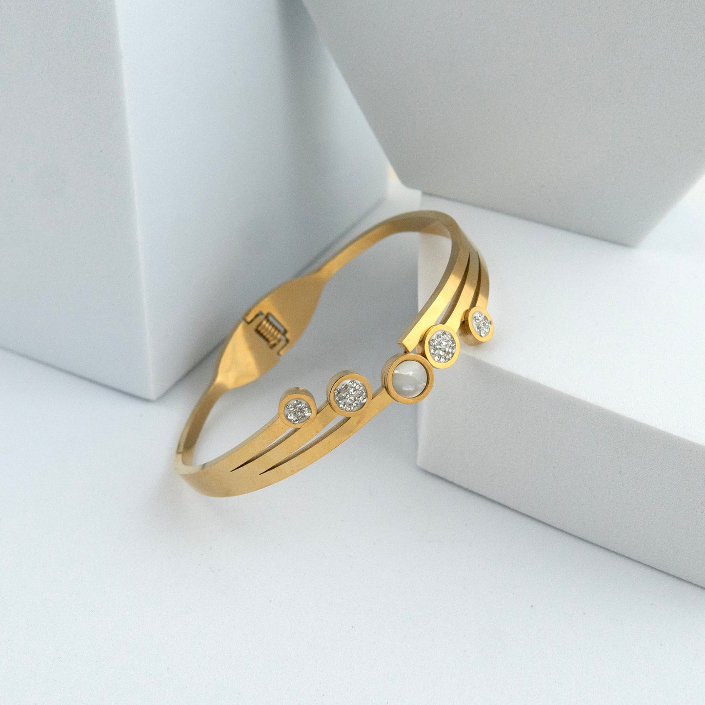 Jackstone Diamond Bracelet Kada 18k Gold Plated, Waterproof and Anti-Tarnish
