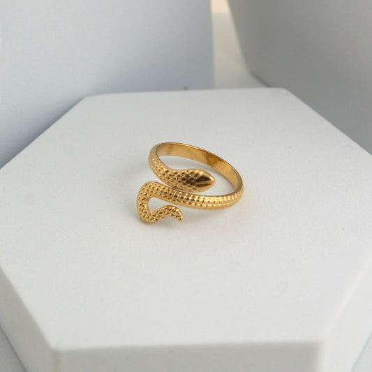 Snake Adjustable Ring Gold Plated