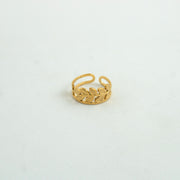Leaf Loop Adjustable Ring Gold Plated