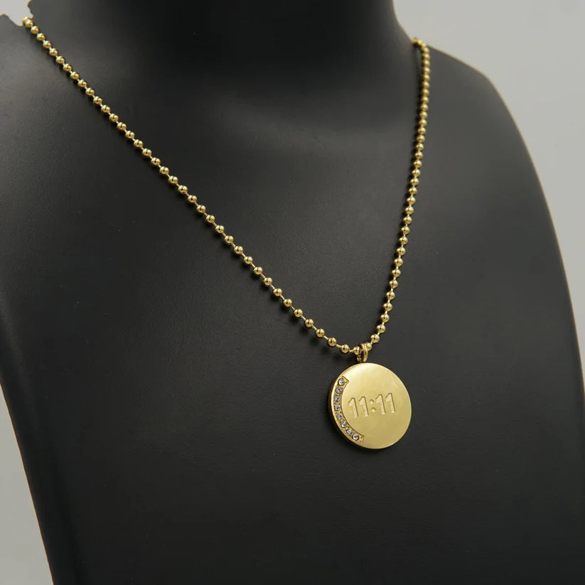 Emerald Diamond Necklace + 11:11 Diamond Necklace Combo