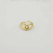 Tie Interlocked Adjustable Ring Gold Plated