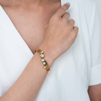Jackstone Diamond Bracelet Kada 18k Gold Plated, Waterproof and Anti-Tarnish