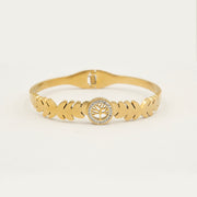 Evergreen Bracelet Kada 18K Gold Plated, Waterproof and Anti-Tarnish 6cm diameter