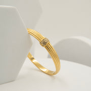 Zircon Band Bracelet Kada 18K Gold Plated, Waterproof and Anti-Tarnish 6cm diameter