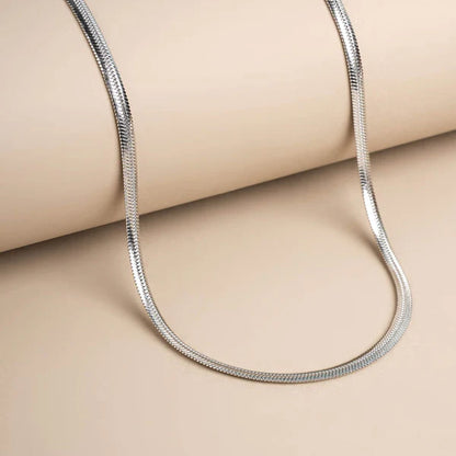 Silver Snake Chain Necklace & Bracelet Combo