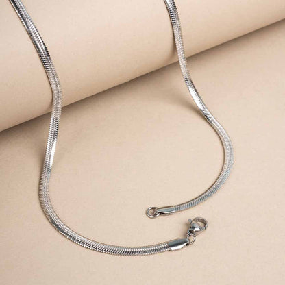 Silver Flat Snake Chain Necklace