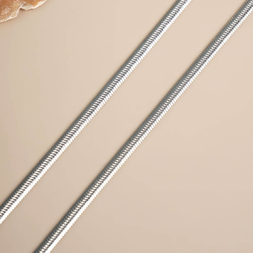 Silver Flat Snake Chain Necklace