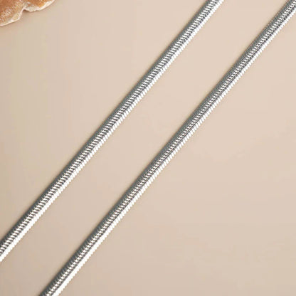 Silver Snake Chain Necklace & Bracelet Combo