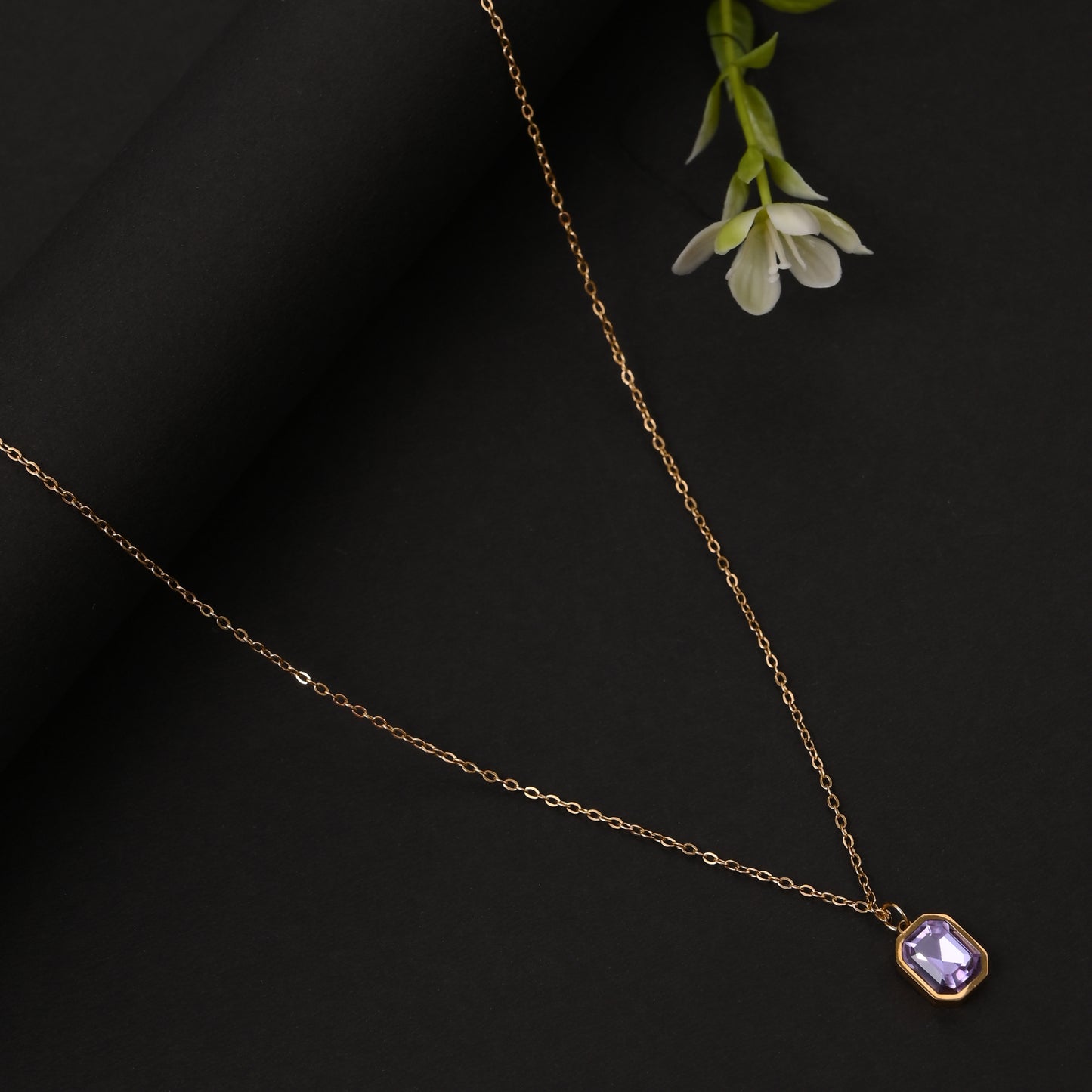 Lavender Crystal Pendant Necklace