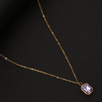 Lavender Crystal Pendant Necklace