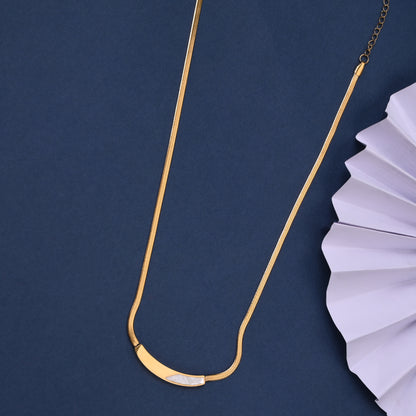 Mother of Pearl Curve Pendant Necklace