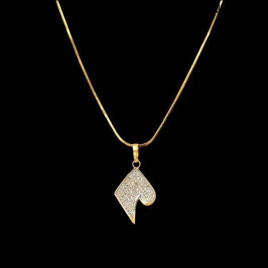 Crystal Diamond Necklace Chain Pendant Gold NLCP122G Gold Plated, Waterproof and Anti-Tarnish